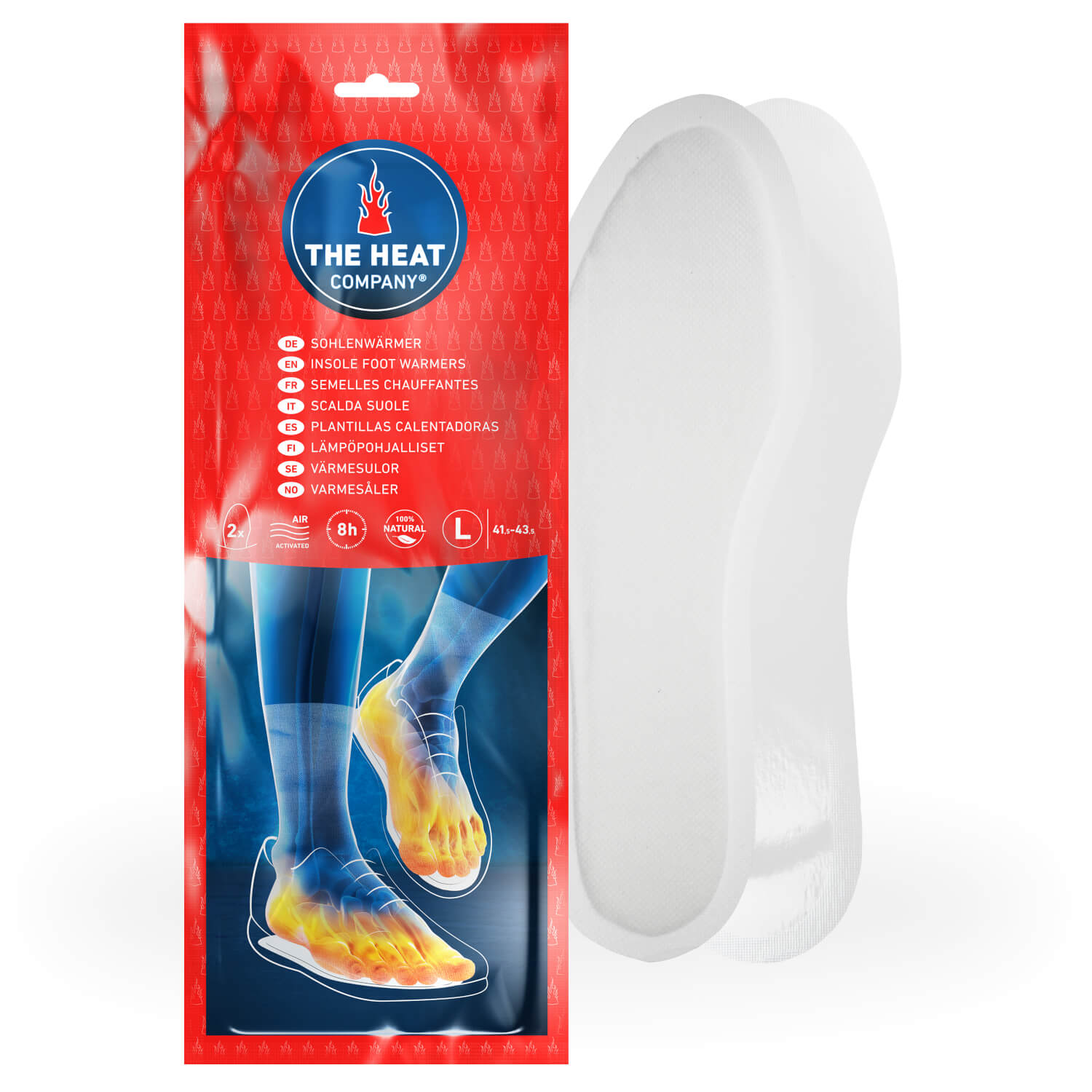 EXTRA WARM THE HEAT COMPANY Insole Foot Warmers Adhesive SMALL Size: 3-6.5-5 or 30 Pairs Instant Heat Purely Natural 8 Hours of Warmth Air Activated Adhesive Foot Warmers 