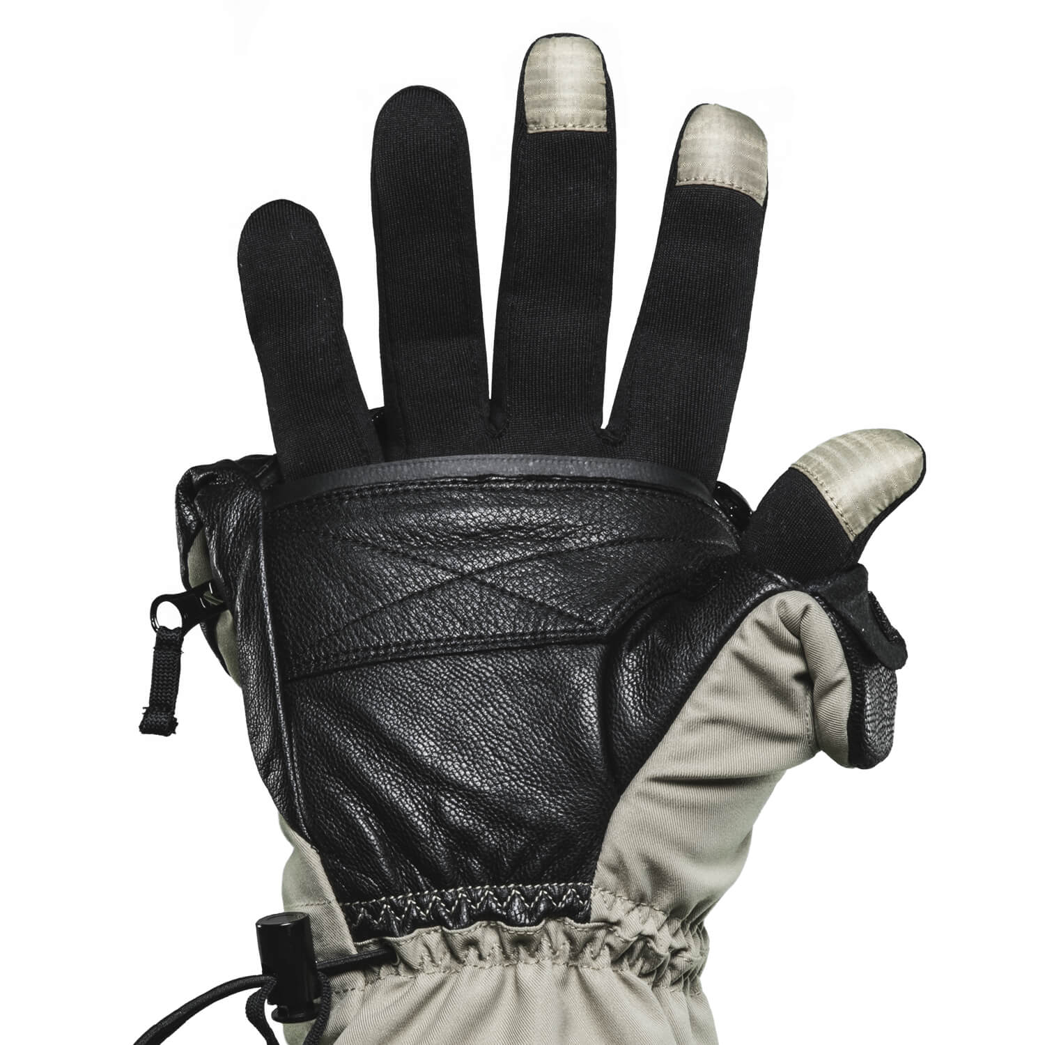 FOLD BACK FINGER LG NEW TOP GUN ALL WEATHER LEATHER FINISHED SHOOTING GLOVES 